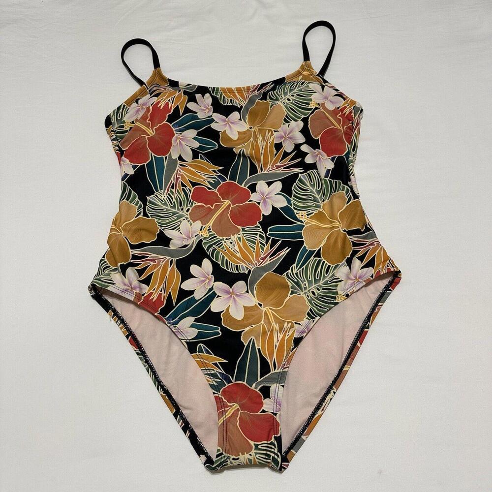 Hurley NWOT Size XL Extra Large One Piece Swimsuit Floral Hibiscus Flower